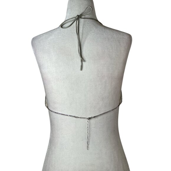 LAMARQUE Raeka Rhinestone Bralette in Silver Small New Womens Cropped Bra - Picture 9 of 12